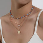 Evil Eye Collarbone Chain Hip Hop Multi-Layer Necklace