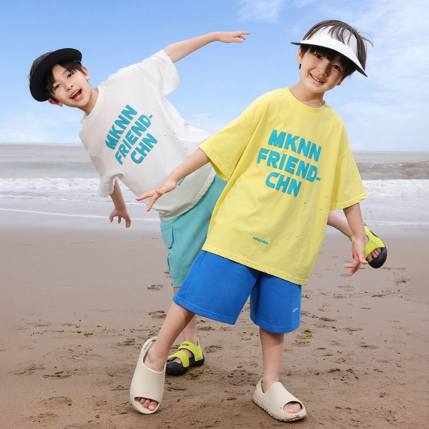 Color Block Print Cool Feel Boys 2PCS Short Sleeve Summer Sports Set