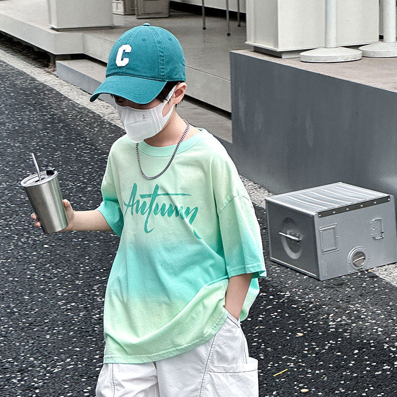 Kids Tie-Dye Gradient Casual Tee