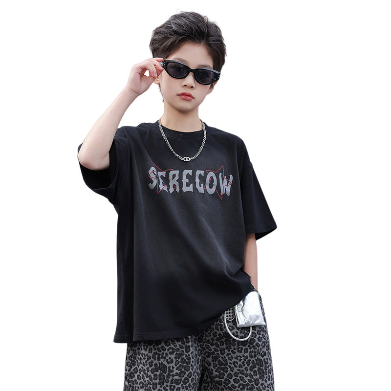 Boys Lightweight Letter Print T-Shirt