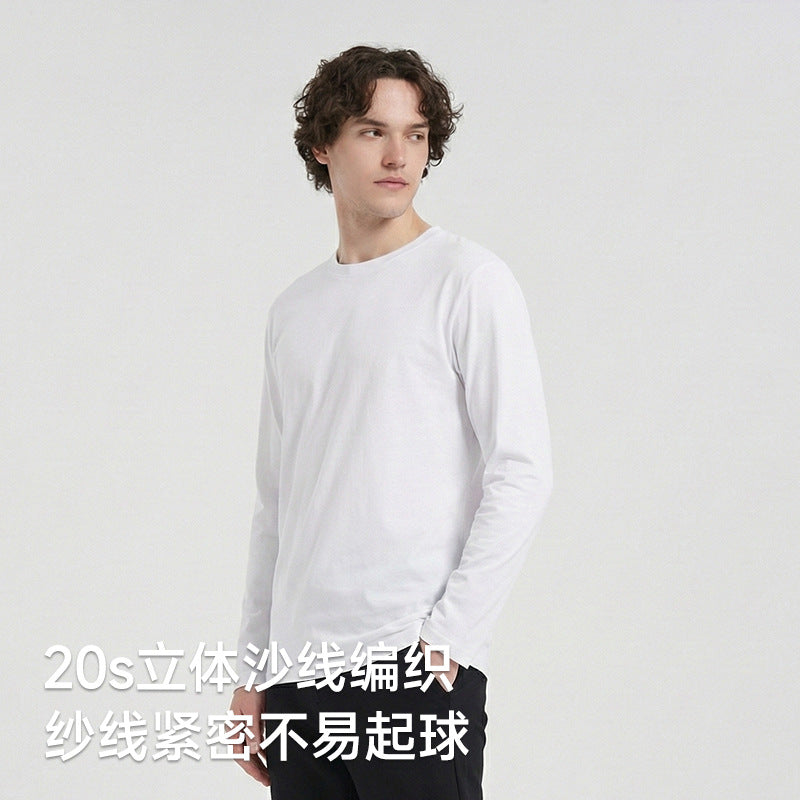 WENHOUU 230GSM Cotton Drop‑Shoulder Long Sleeve T‑Shirt Unisex Custom Sport Tee