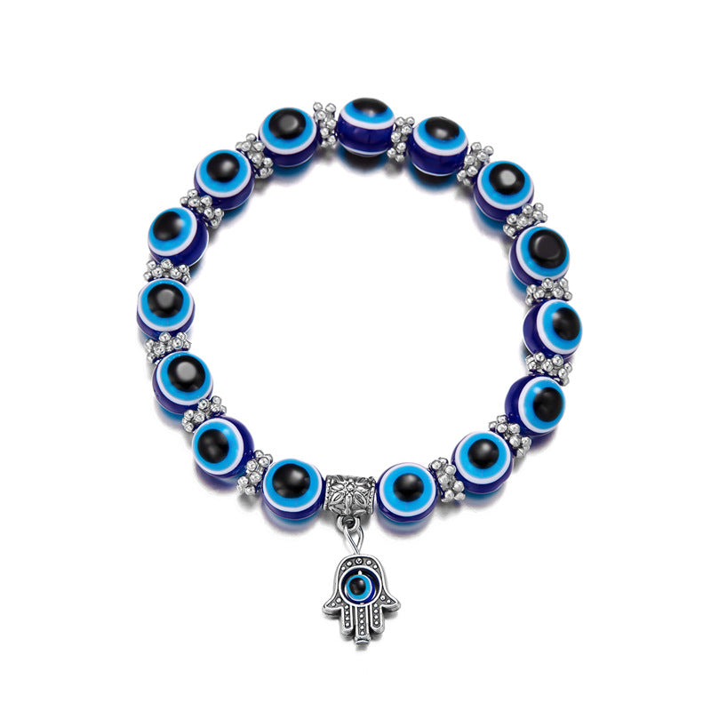 Palm Eye Evil Eye Elastic Beaded Bracelet