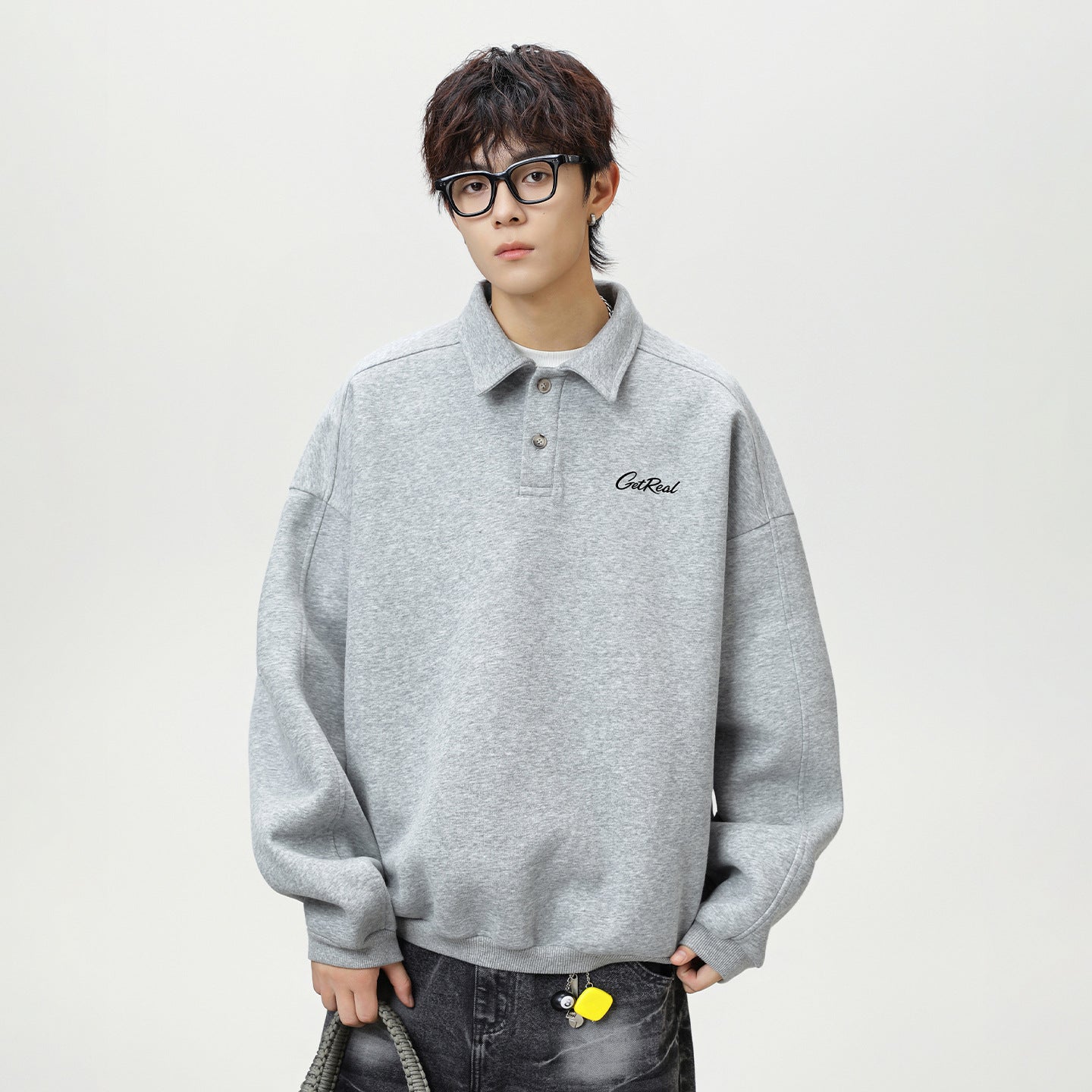 Men's Lapel Letter Sweater/Fleece Shirt (Autumn Style)