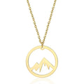 Nature Cast Metalworks Mountain In Circle Pendant Necklace