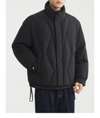 Men's Windproof Stand Collar Relaxed-Fit White Duck Down Jacket | 2025 Winter