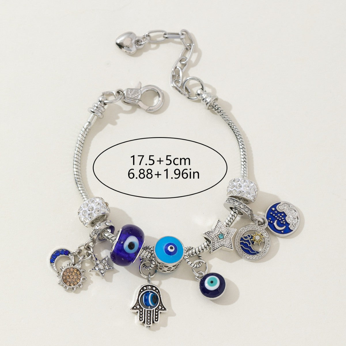 DIY Beaded Bracelet with Evil Eye and God's Hand Design