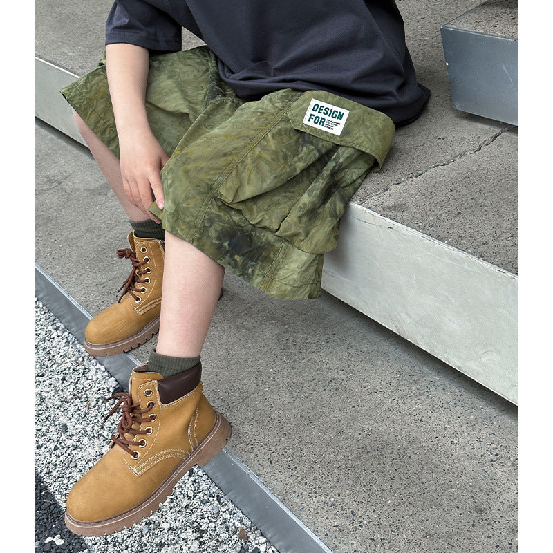 Boys Summer Thin Quick Dry Cargo 5" Shorts