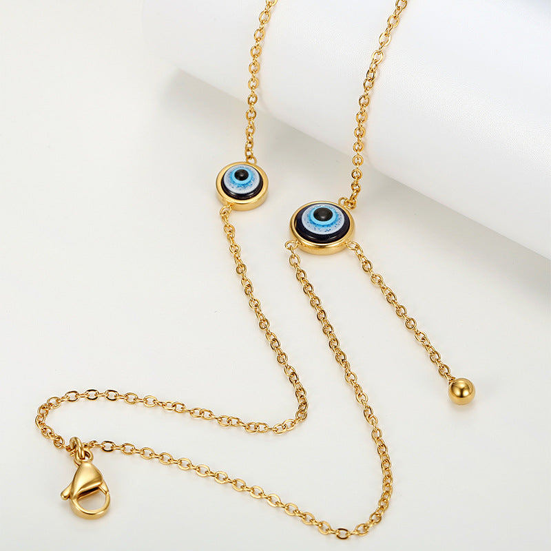 Evil Eye Anklet Titanium Steel Casual Foot Charm