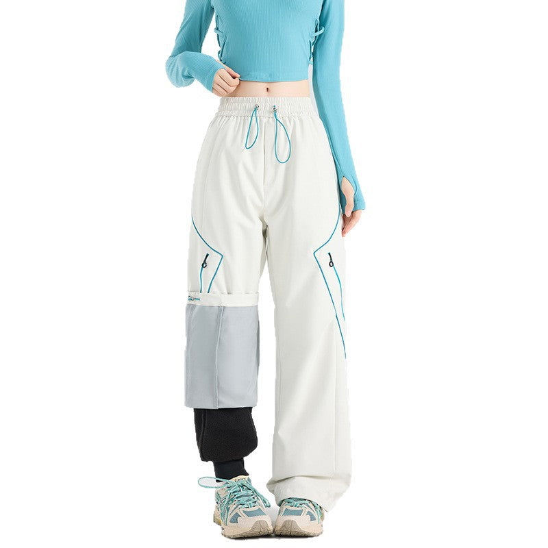 WENHOUU Women's 2-in-1 Detachable Waterproof Hiking Pants, Loose Cargo Trekking Trousers