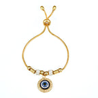Evil Eye Stainless Steel Adjustable Pull-out Blue Eye Bracelet