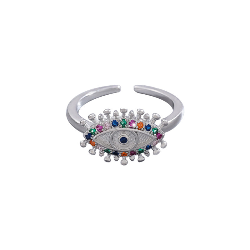 Retro Evil Eye Open Ring