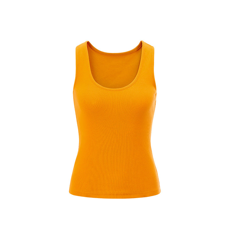 Women's High elastic threaded U-neck undershirt