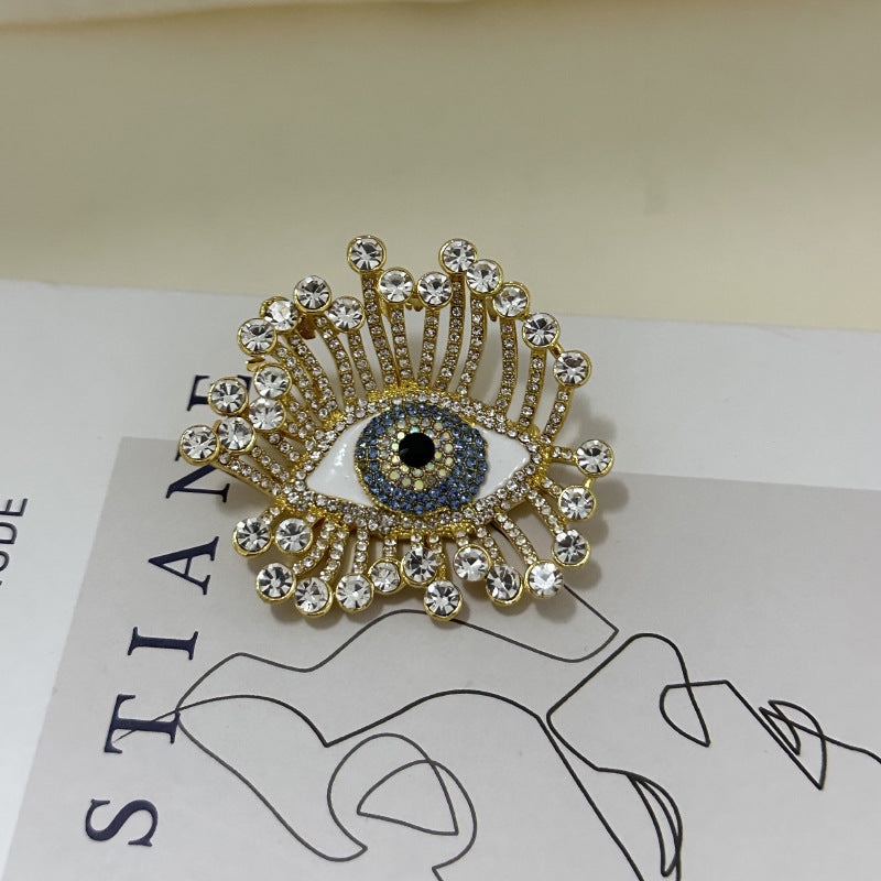 Heavy Industry Evil Eye Sparkling Sunflower Brooch