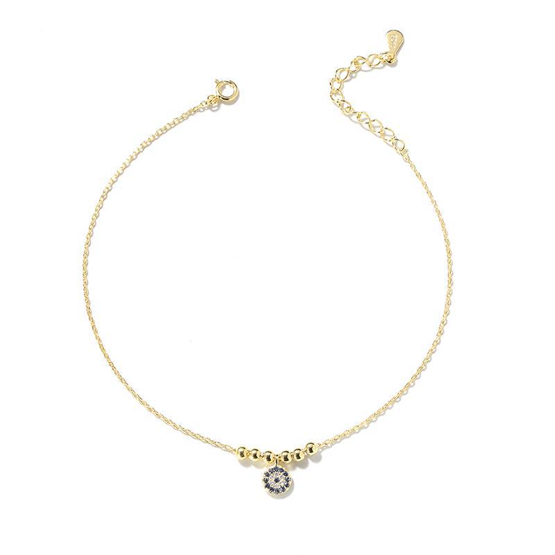 Turkish Evil Eye Silver Anklet
