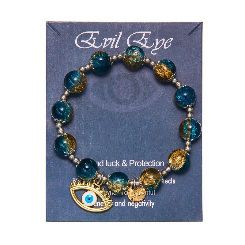 Palm Eye Evil Eye Elastic Beaded Bracelet