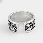 Evil Eye Ring with Adjustable Open Band