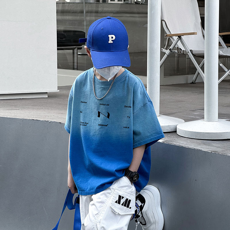 Kids Tie-Dye Gradient Casual Tee