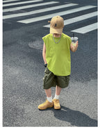 Dopamine Green Boys Sleeveless Vest