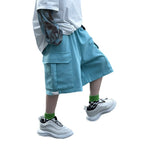 Campus-Style Cargo Shorts Mid-to-Older Kids' Knee-Length Shorts
