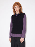 Sleeveless Collared Wool Knit Vest