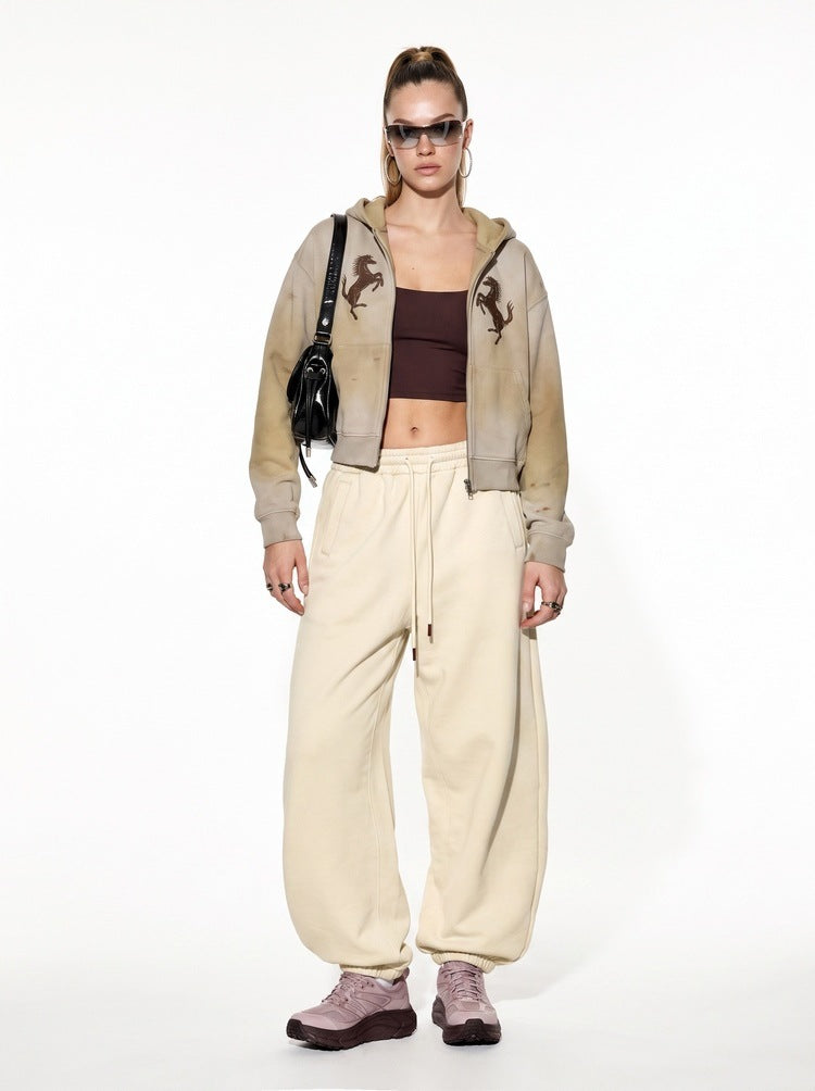 Unisex Fleece-Lined Joggers with Cuffed Hems