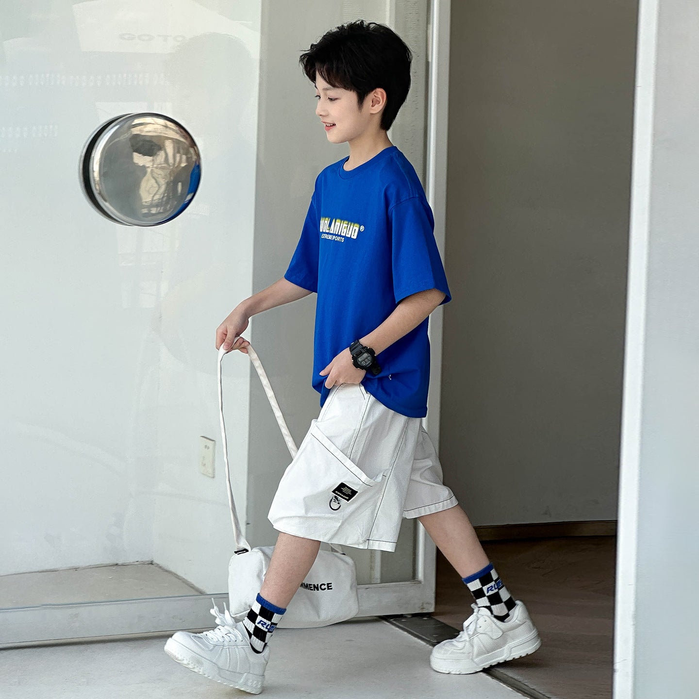 Kids Letter Print T-Shirt & Cargo Pants Set, Summer New 2-Piece Outfit