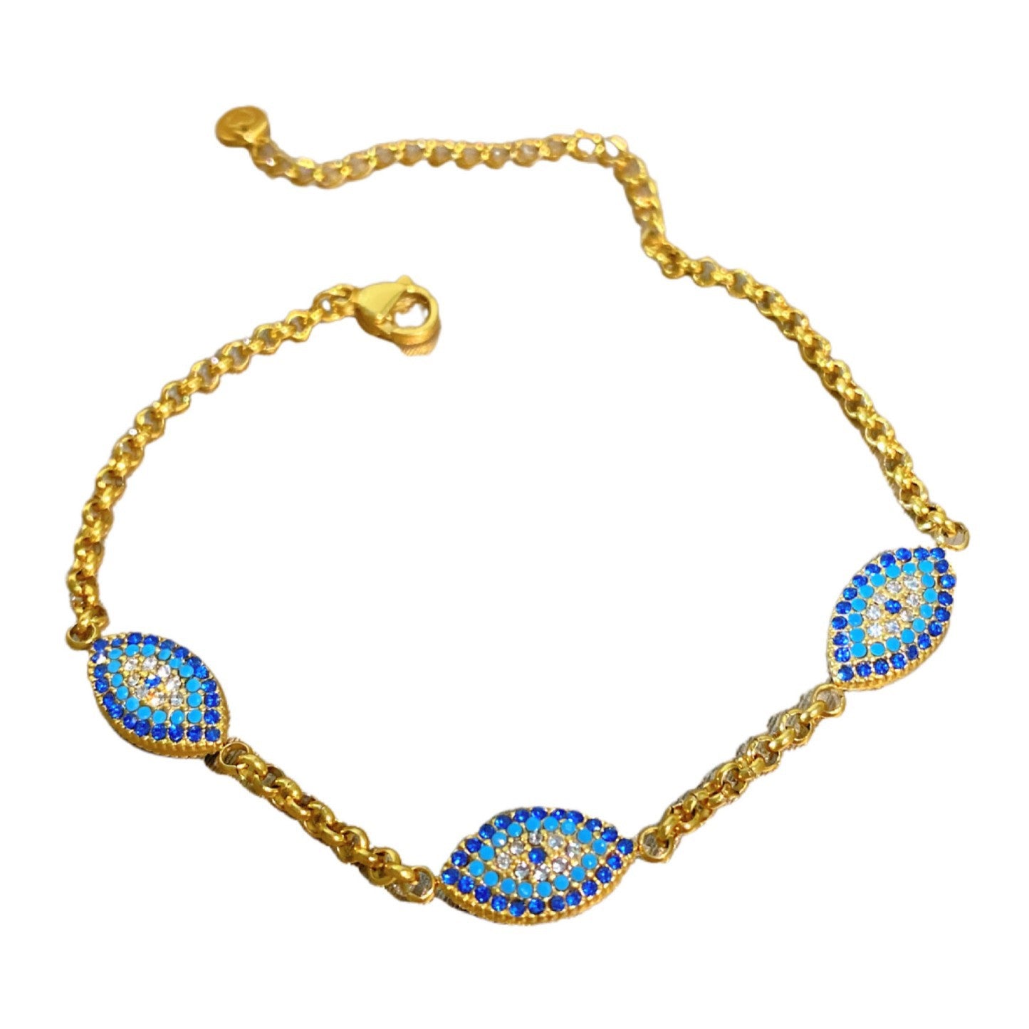Full Zirconium Evil Eye Bracelet Stainless Steel Bracelet