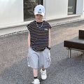 Children's Pure Cotton Striped Tank Top 2-Piece Set