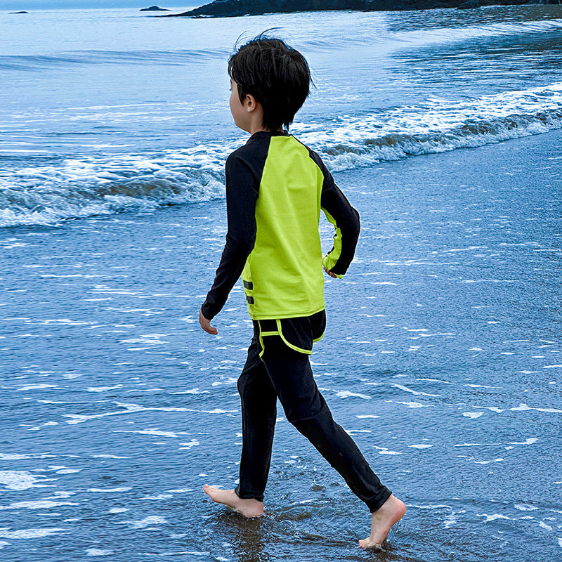 Kids Boys UPF50+ 2-Piece Rash Guard, 7A Antibacterial Quick Dry Swimsuit