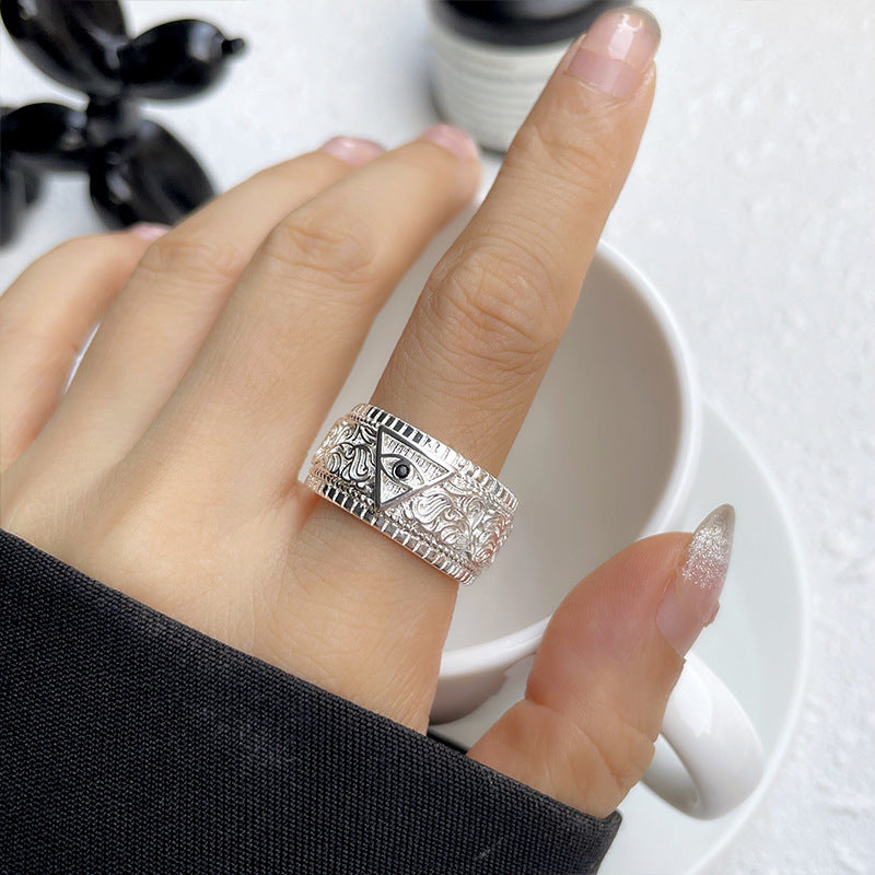 Hip-Hop Evil Eye Silver Ring