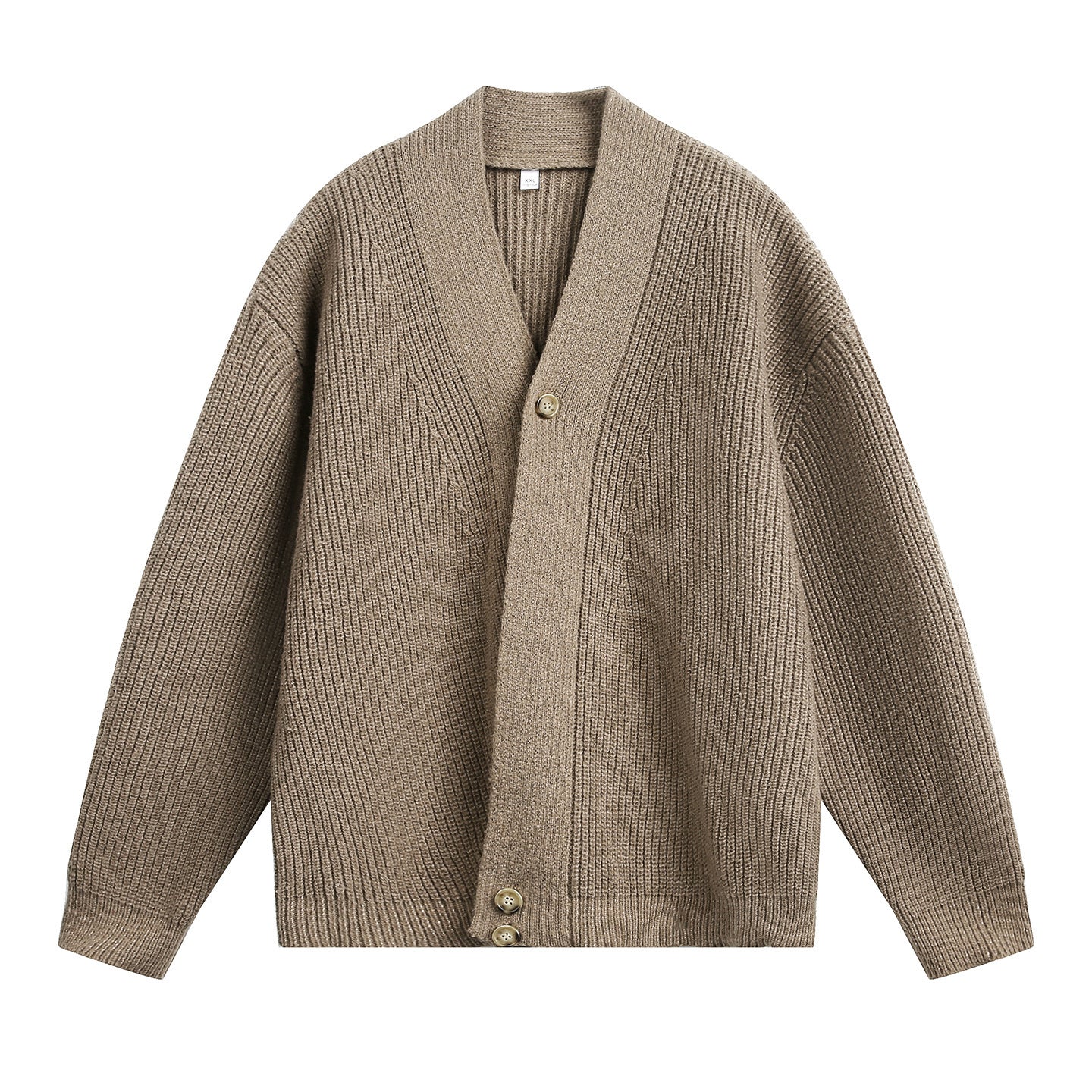 Men's Solid Color Stand Collar Knitted Cardigan