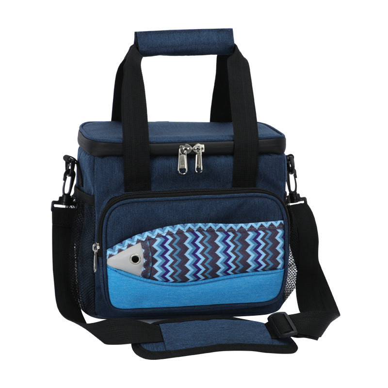 One-day tour thermal insulation bag, fish pattern 15-18L lunch box ice pack.