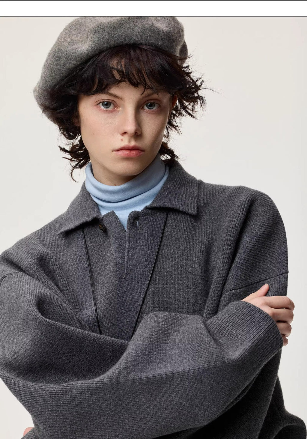 New Autumn/Winter Vintage Seagull Collar Thickened Warm Men's Knit Sweater Top