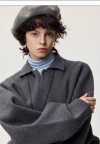 New Autumn/Winter Vintage Seagull Collar Thickened Warm Men's Knit Sweater Top