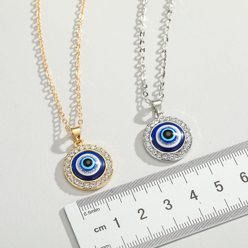 Crystal Evil Eye Pendant Necklace
