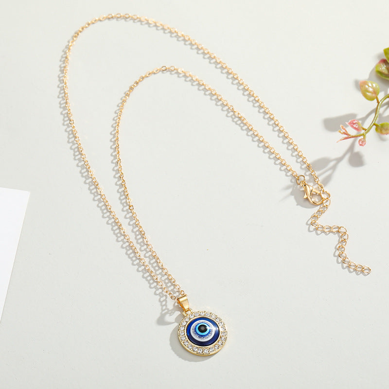 Crystal Evil Eye Pendant Necklace