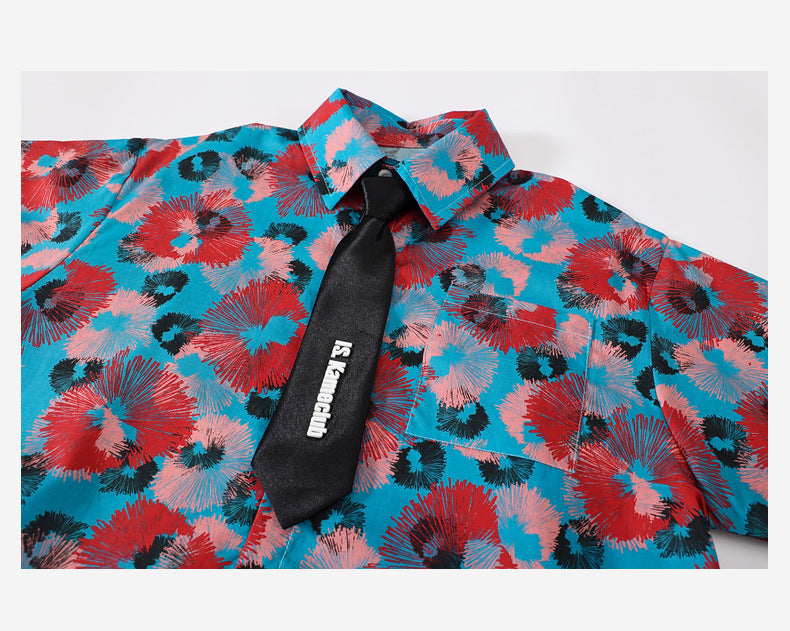 Boys' Lightweight Pure Cotton Short-Sleeve Floral Shirt