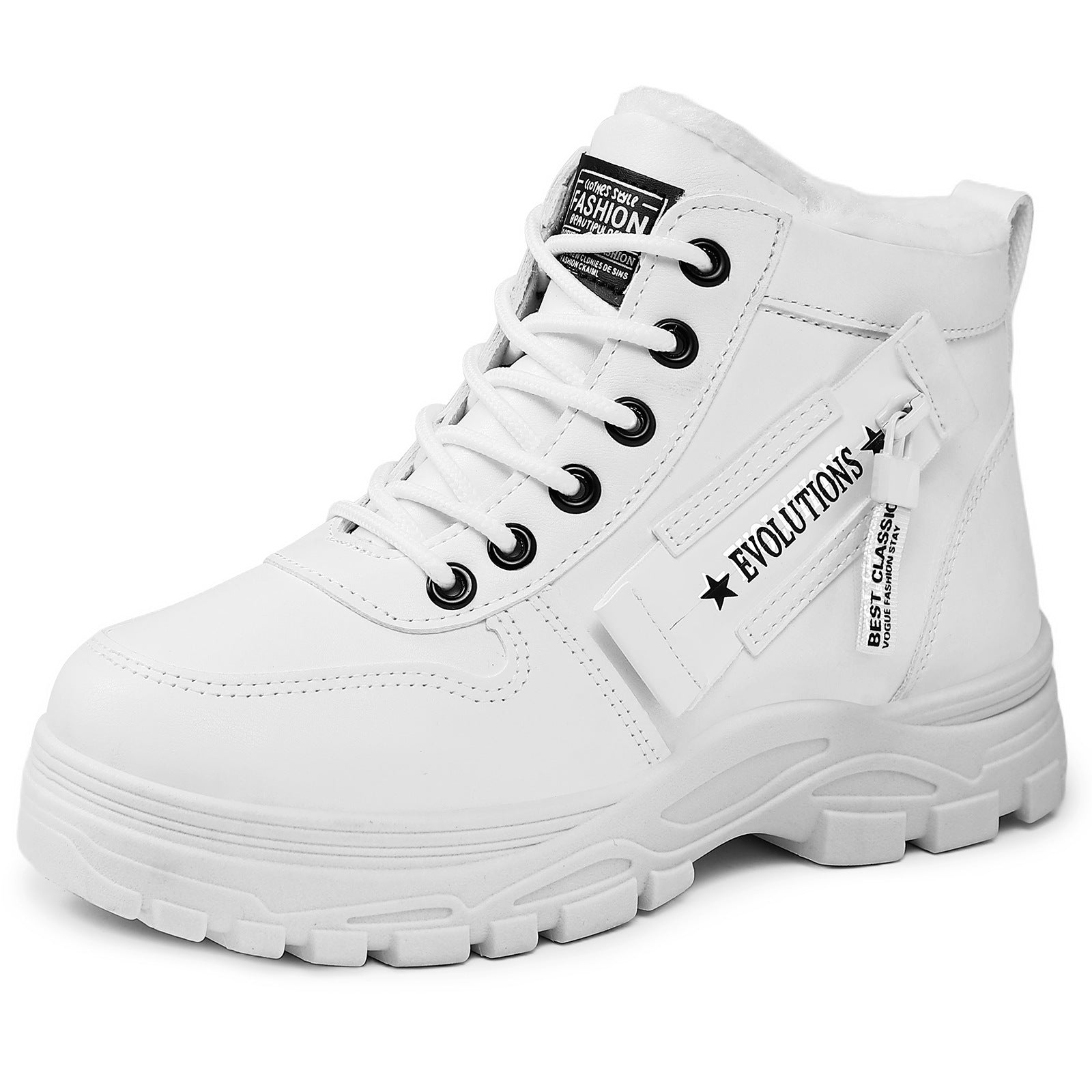 Women's New Mid-Calf Snow Boots - Stylish Fleece-Lined Thickened Waterproof Lace-Up