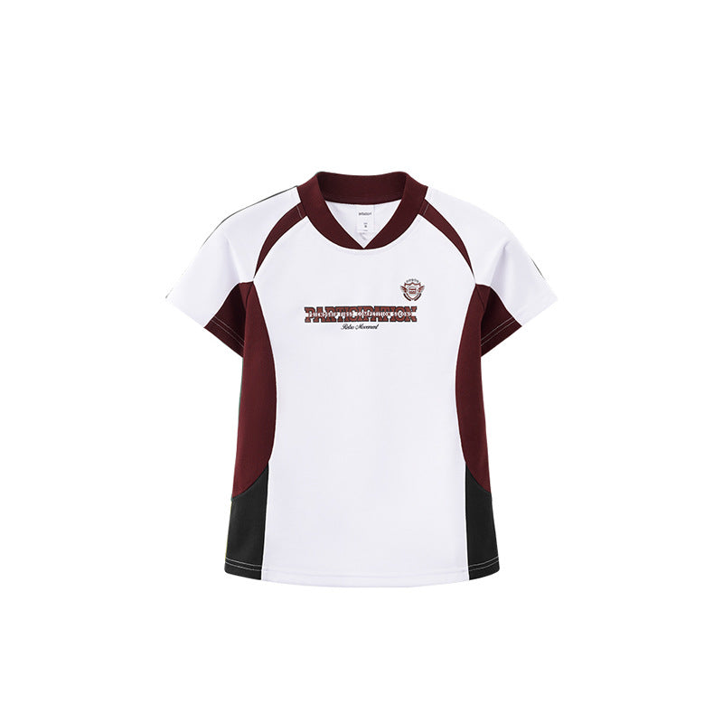 Women's retro sports tailoring color matching short sleeves