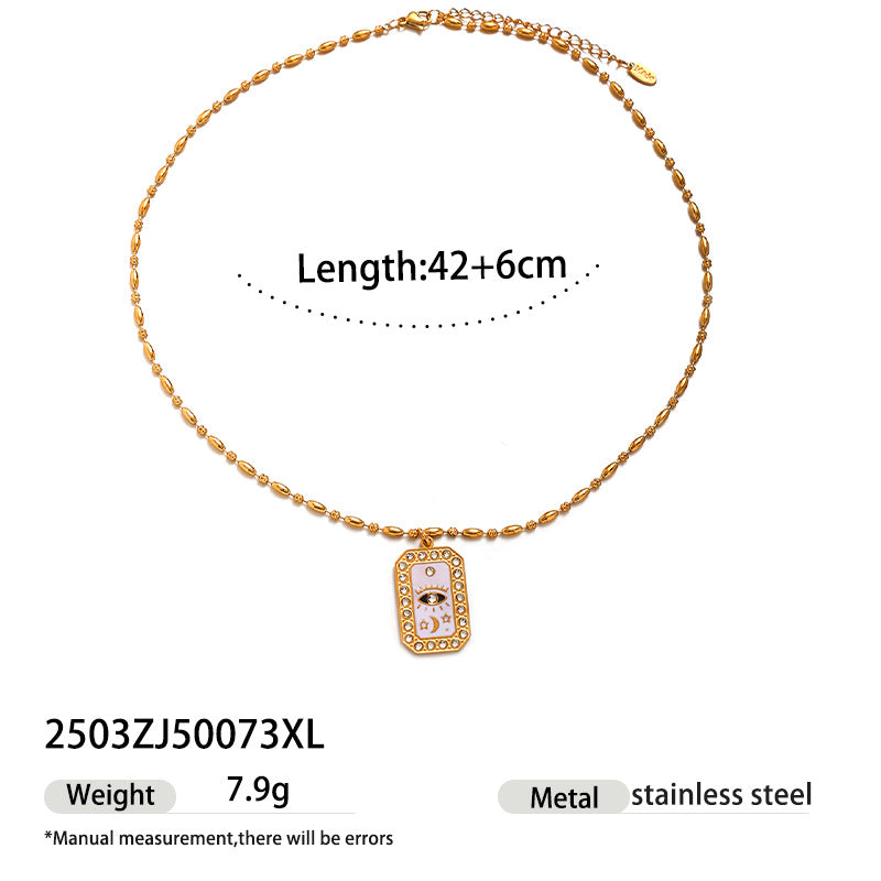 Evil Eye Titanium Steel Pendant Necklace