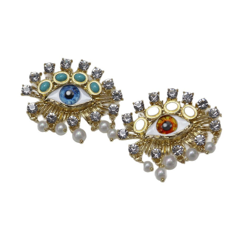 Baroque Pearl Evil Eye Brooch