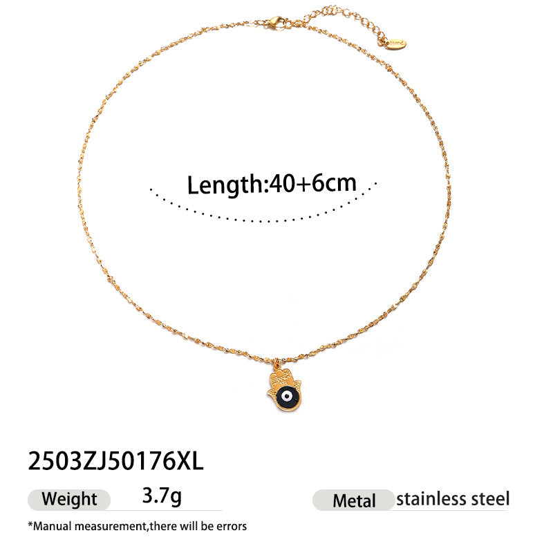 Evil Eye Titanium Steel Pendant Necklace