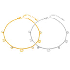 Trendy zircon evil eye anklet, colorfast