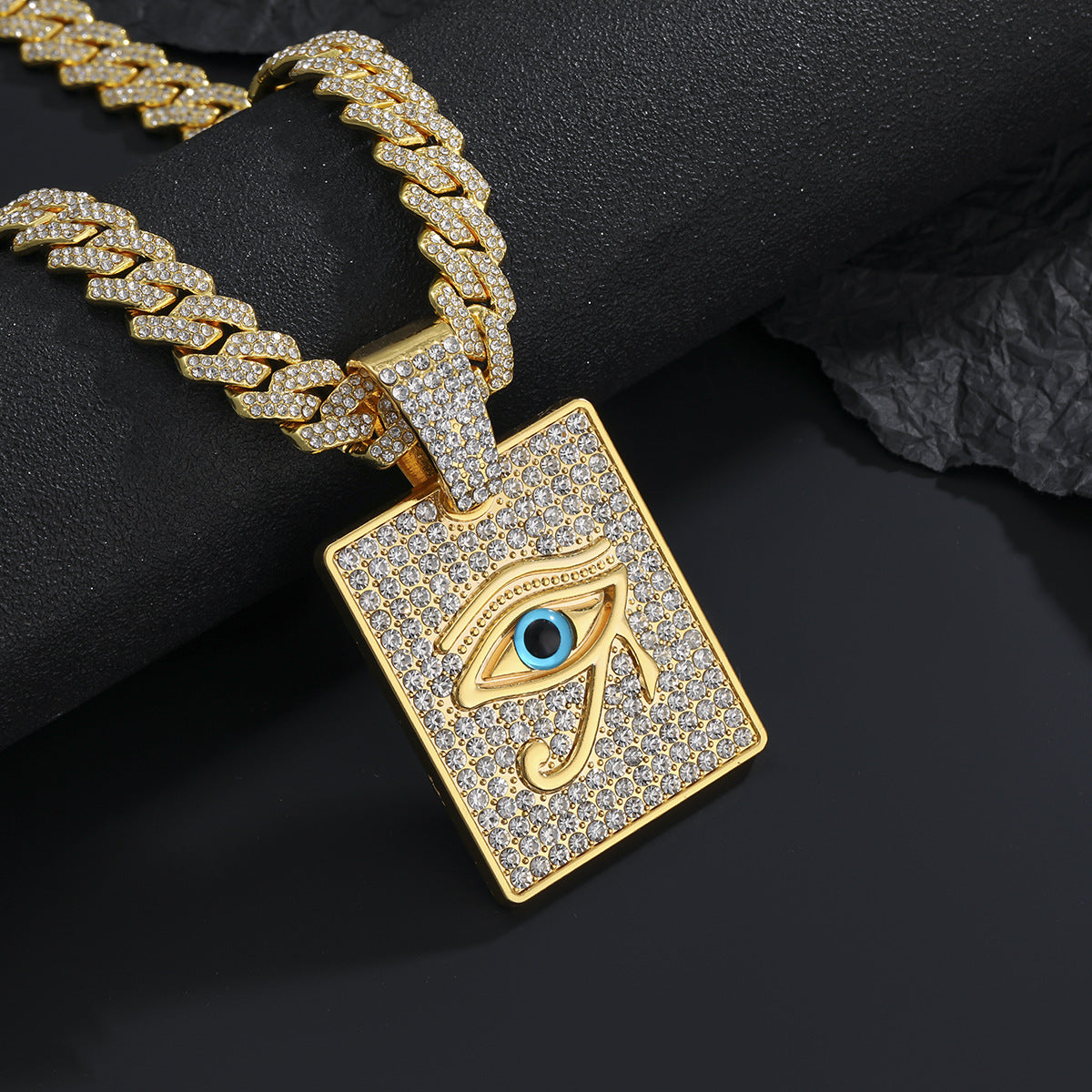 Hip Hop Square Evil Eye Necklace