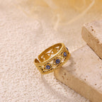 Colorful Enamel "Evil Eye" Stainless Steel Ring