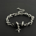 Black Diamond-Style Stone-Accented Titanium Steel Bracelet