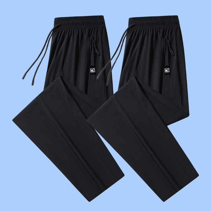 Unisex Ice Silk Quick Dry Sweatpants, Summer Thin Breathable Outdoor Running Pants