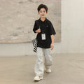 Summer Kids Striped Trim Polo Tee