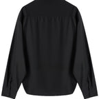 Black V-neck fake two-piece long-sleeved shirt, new in autumn.