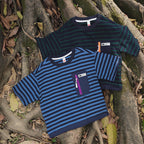 Boys Mountain Zipper Pocket Color Block Stripe Tee
